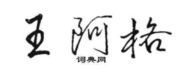 骆恒光王阿格行书个性签名怎么写