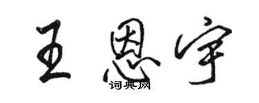 骆恒光王恩宇行书个性签名怎么写