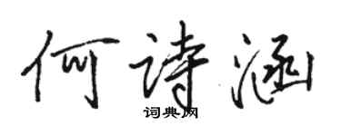 骆恒光何诗涵行书个性签名怎么写