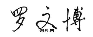 骆恒光罗文博行书个性签名怎么写