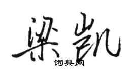 骆恒光梁凯行书个性签名怎么写