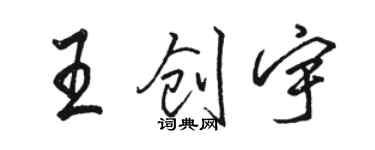 骆恒光王创宇行书个性签名怎么写