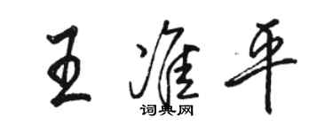骆恒光王准平行书个性签名怎么写