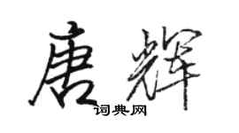 骆恒光唐辉行书个性签名怎么写