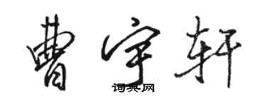 骆恒光曹宇轩行书个性签名怎么写