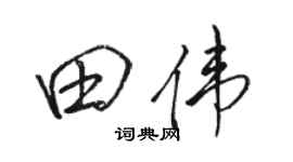 骆恒光田伟行书个性签名怎么写