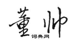骆恒光董帅行书个性签名怎么写