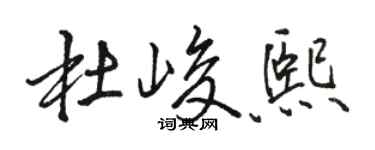 骆恒光杜峻熙行书个性签名怎么写