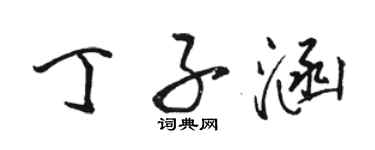 骆恒光丁子涵行书个性签名怎么写
