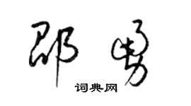梁锦英邵勇草书个性签名怎么写
