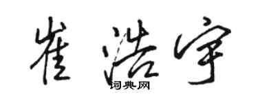骆恒光崔浩宇行书个性签名怎么写