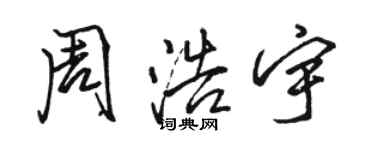 骆恒光周浩宇行书个性签名怎么写