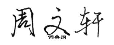 骆恒光周文轩行书个性签名怎么写