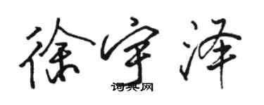 骆恒光徐宇泽行书个性签名怎么写