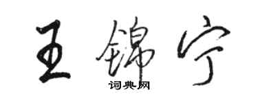骆恒光王锦宁行书个性签名怎么写