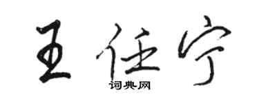 骆恒光王任宁行书个性签名怎么写