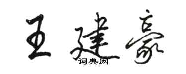 骆恒光王建豪行书个性签名怎么写