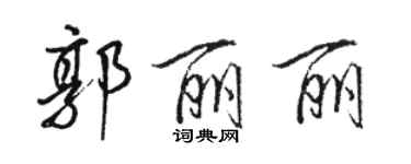 骆恒光郭丽丽行书个性签名怎么写