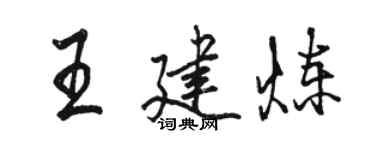 骆恒光王建炼行书个性签名怎么写