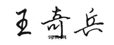 骆恒光王奇兵行书个性签名怎么写