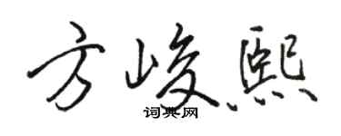 骆恒光方峻熙行书个性签名怎么写