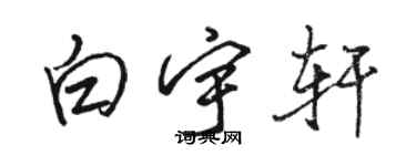 骆恒光白宇轩行书个性签名怎么写