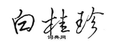 骆恒光白桂珍行书个性签名怎么写
