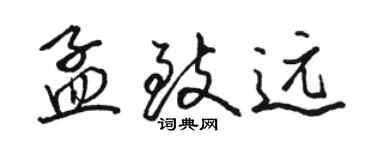 骆恒光孟致远行书个性签名怎么写