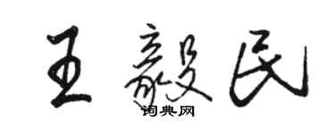 骆恒光王毅民行书个性签名怎么写
