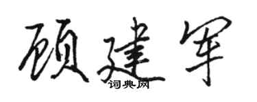 骆恒光顾建军行书个性签名怎么写