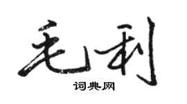 骆恒光毛利行书个性签名怎么写