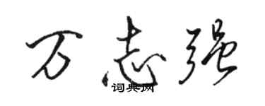 骆恒光万志强行书个性签名怎么写