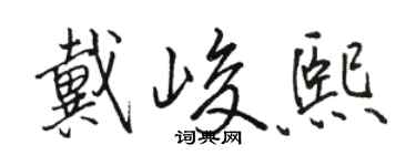 骆恒光戴峻熙行书个性签名怎么写