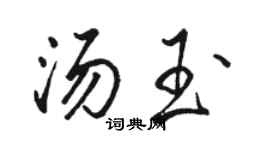 骆恒光汤玉行书个性签名怎么写