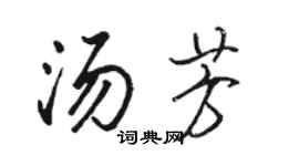 骆恒光汤芳行书个性签名怎么写