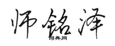 骆恒光师铭泽行书个性签名怎么写
