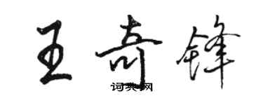 骆恒光王奇锋行书个性签名怎么写