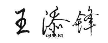 骆恒光王添锋行书个性签名怎么写