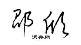 梁锦英邵欣草书个性签名怎么写