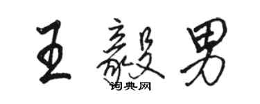 骆恒光王毅男行书个性签名怎么写