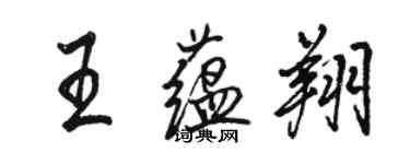 骆恒光王蕴翔行书个性签名怎么写