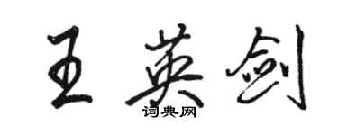 骆恒光王英剑行书个性签名怎么写