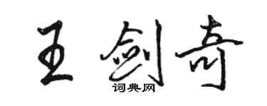 骆恒光王剑奇行书个性签名怎么写