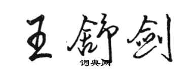 骆恒光王舒剑行书个性签名怎么写