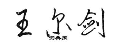 骆恒光王尔剑行书个性签名怎么写