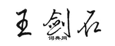 骆恒光王剑石行书个性签名怎么写