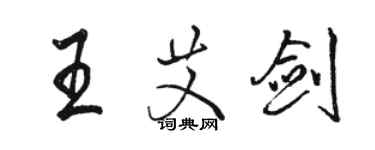 骆恒光王艾剑行书个性签名怎么写