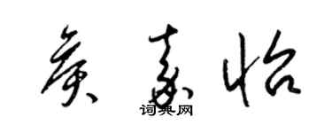梁锦英侯嘉怡草书个性签名怎么写