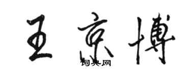 骆恒光王京博行书个性签名怎么写