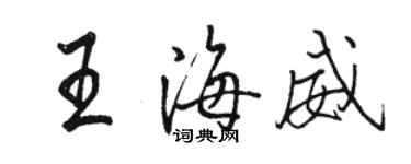 骆恒光王海威行书个性签名怎么写